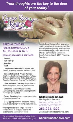 Photo of Connie Rose, Psychic Palm & Tarot Reader, puyallup wa, USA